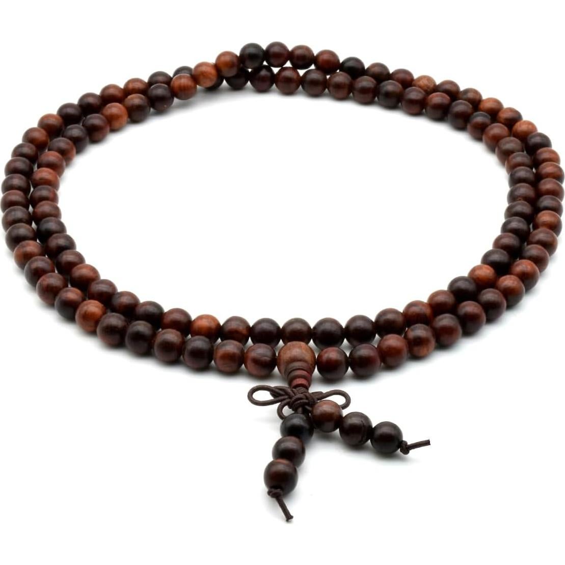 Collar de Oración Budista Zen Dear 108 Cuentas Madera 6mm