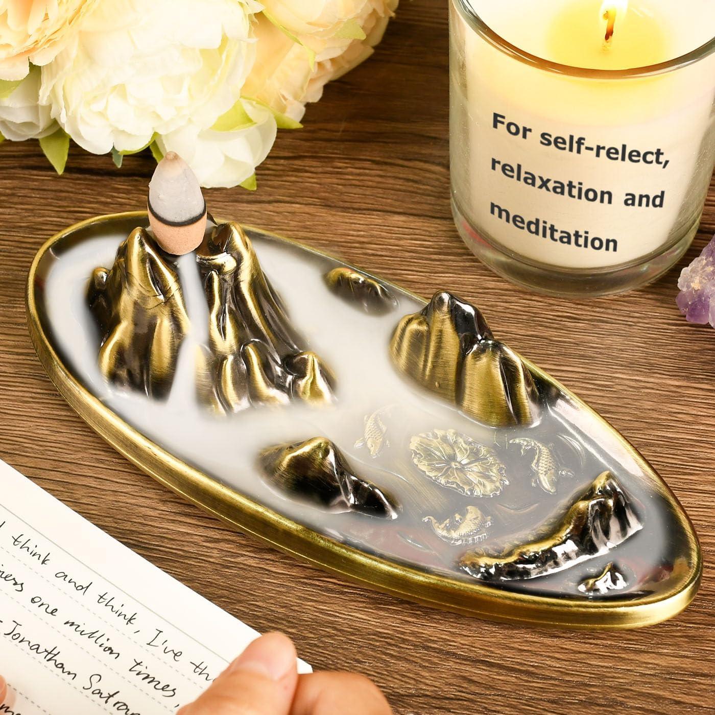 Soporte de Incienso Wellsee - Cascada de Humo Ovalada de Metal