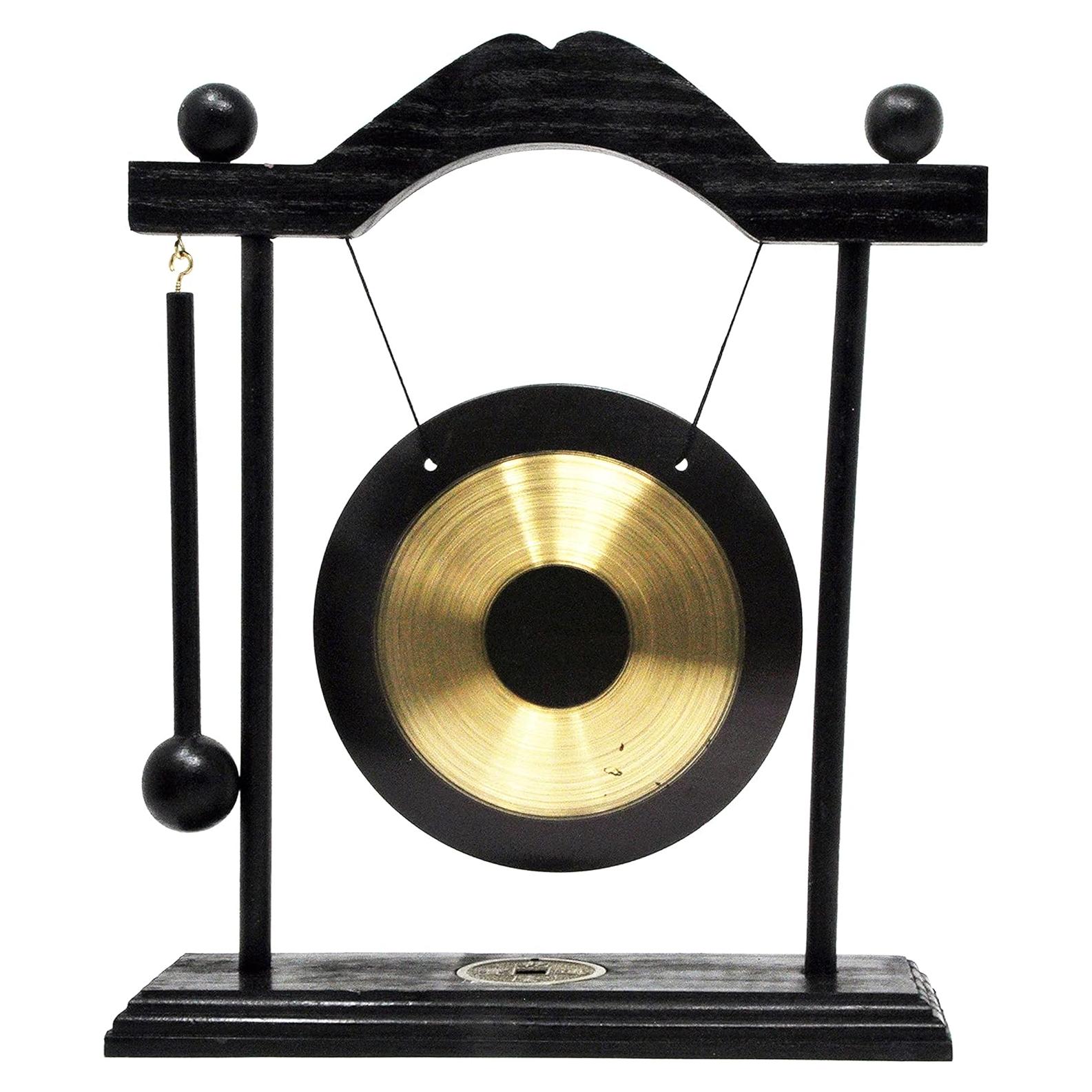 Gong de Escritorio Mandala Crafts - Mini Gong Zen de Bronce 25.4cm