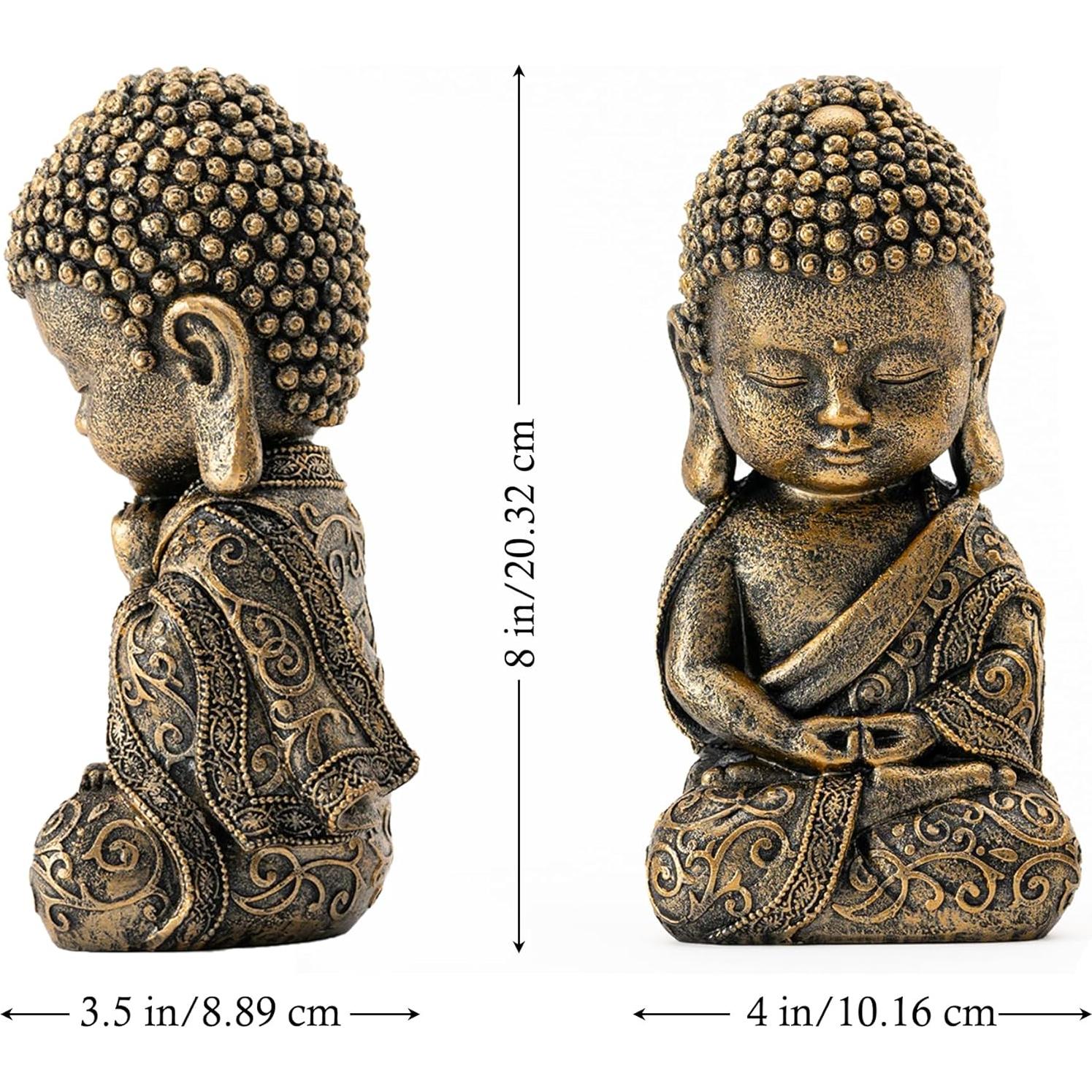Estatua de Buda Bebé BOIHEGU 20 cm Resina Dorada Decorativa