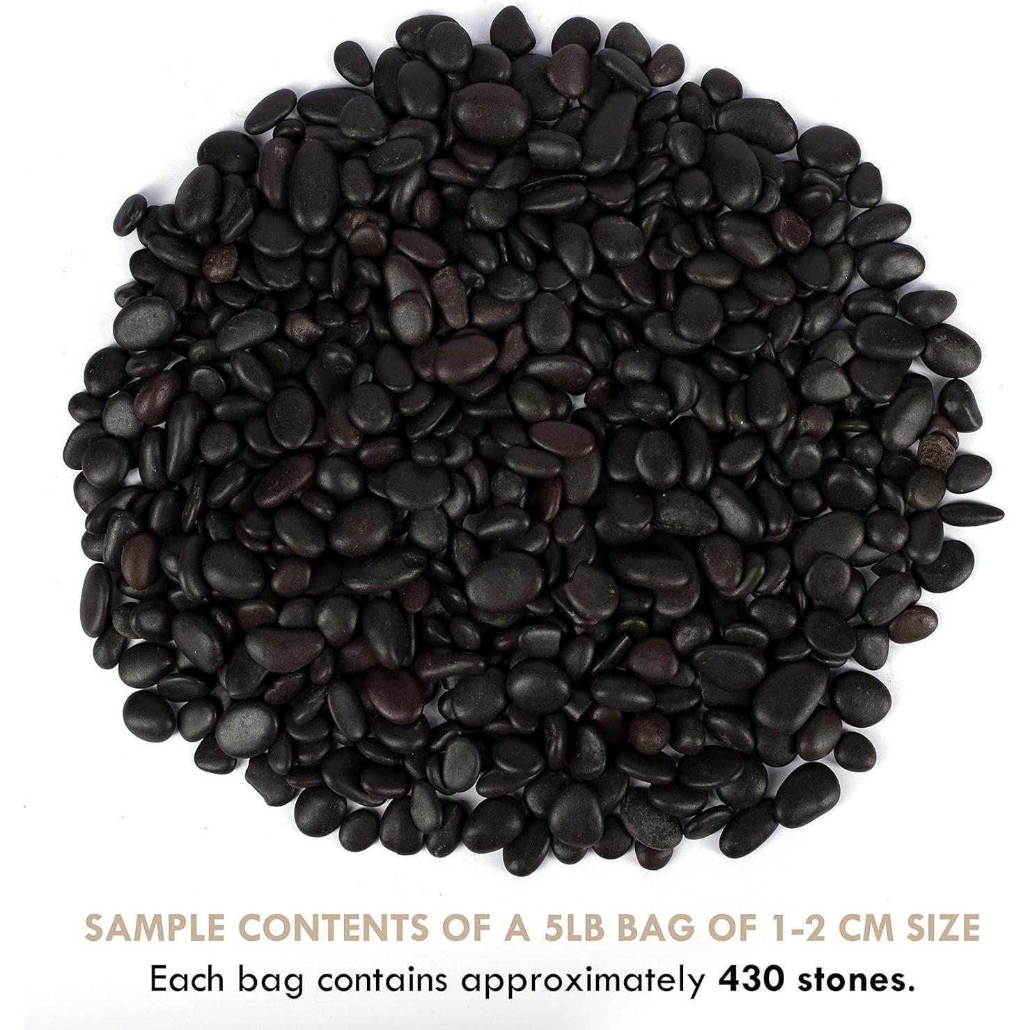 5 kg Piedras de Río Negras Pulidas para Plantas y Acuarios