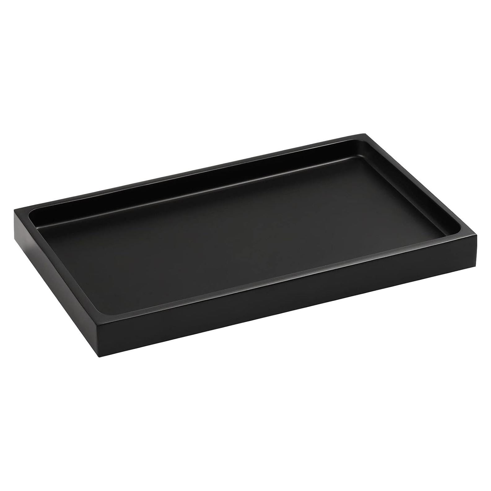 Bandeja de Baño Luxspire de Resina Negra 25.5x15.5 cm