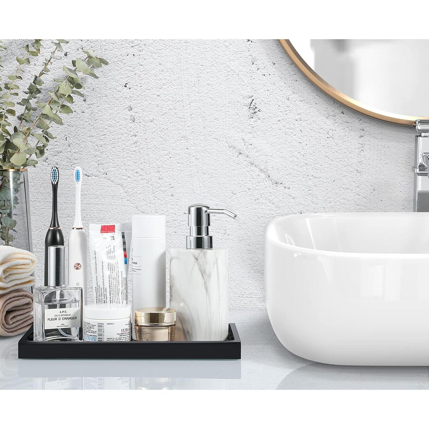 Bandeja de Baño Luxspire de Resina Negra 25.5x15.5 cm