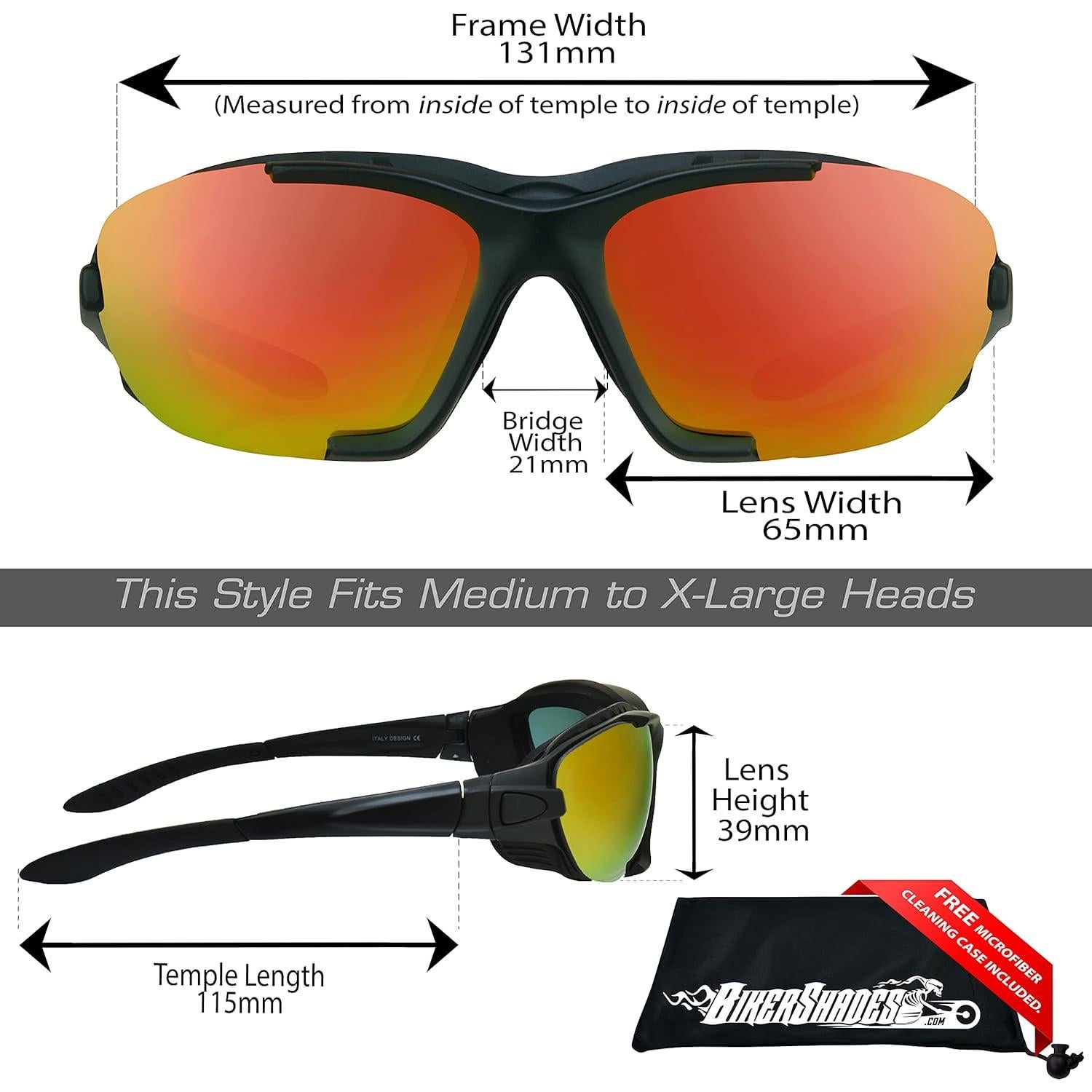 Gafas de seguridad Bikershades Slider Naranja con almohadilla