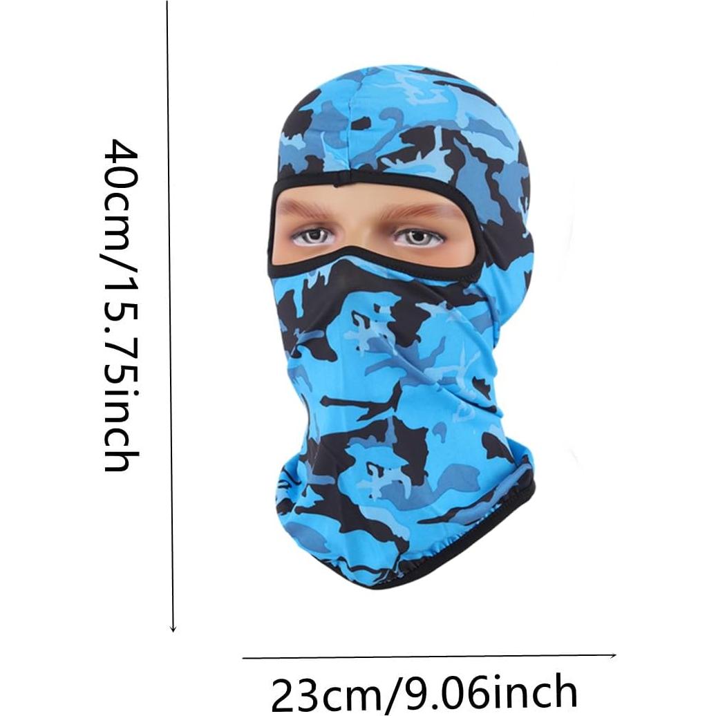 Máscara Balaclava Unisex a Prueba de Viento UV Camo Azul
