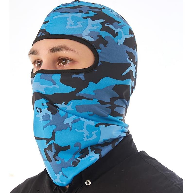 Máscara Balaclava Unisex a Prueba de Viento UV Camo Azul