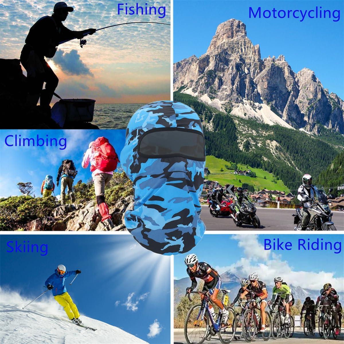 Máscara Balaclava Unisex a Prueba de Viento UV Camo Azul