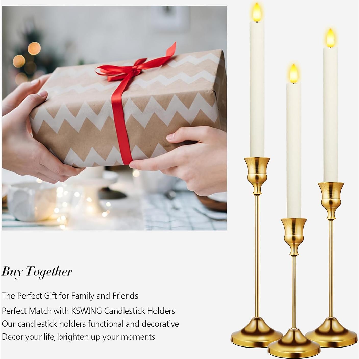 Velas LED de Cera Real KSWING 24.4 cm con Control Remoto - 2 Pcs