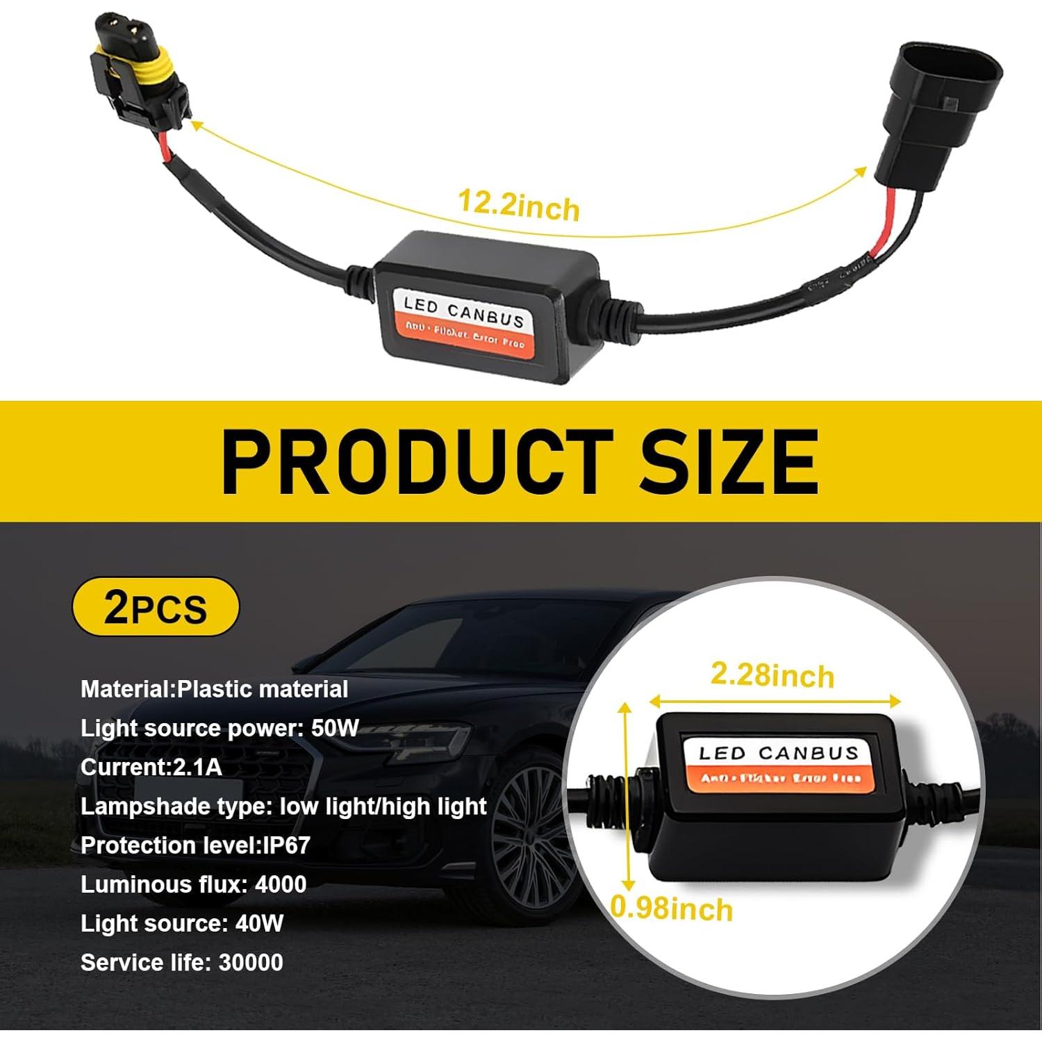 Pack 2 Decodificadores LED AWGUKA 9006 HB4 9012 Antiflicker