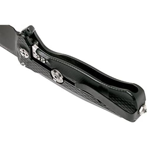 Cuchillo Plegable Lion Steel SR22A Aluminio Negro EDC 10.16cm