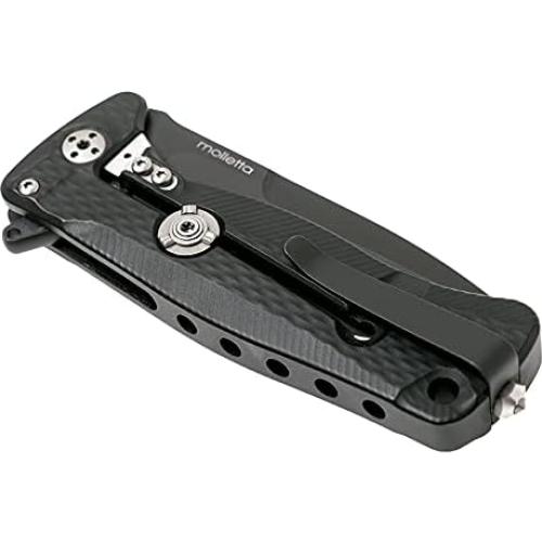 Cuchillo Plegable Lion Steel SR22A Aluminio Negro EDC 10.16cm