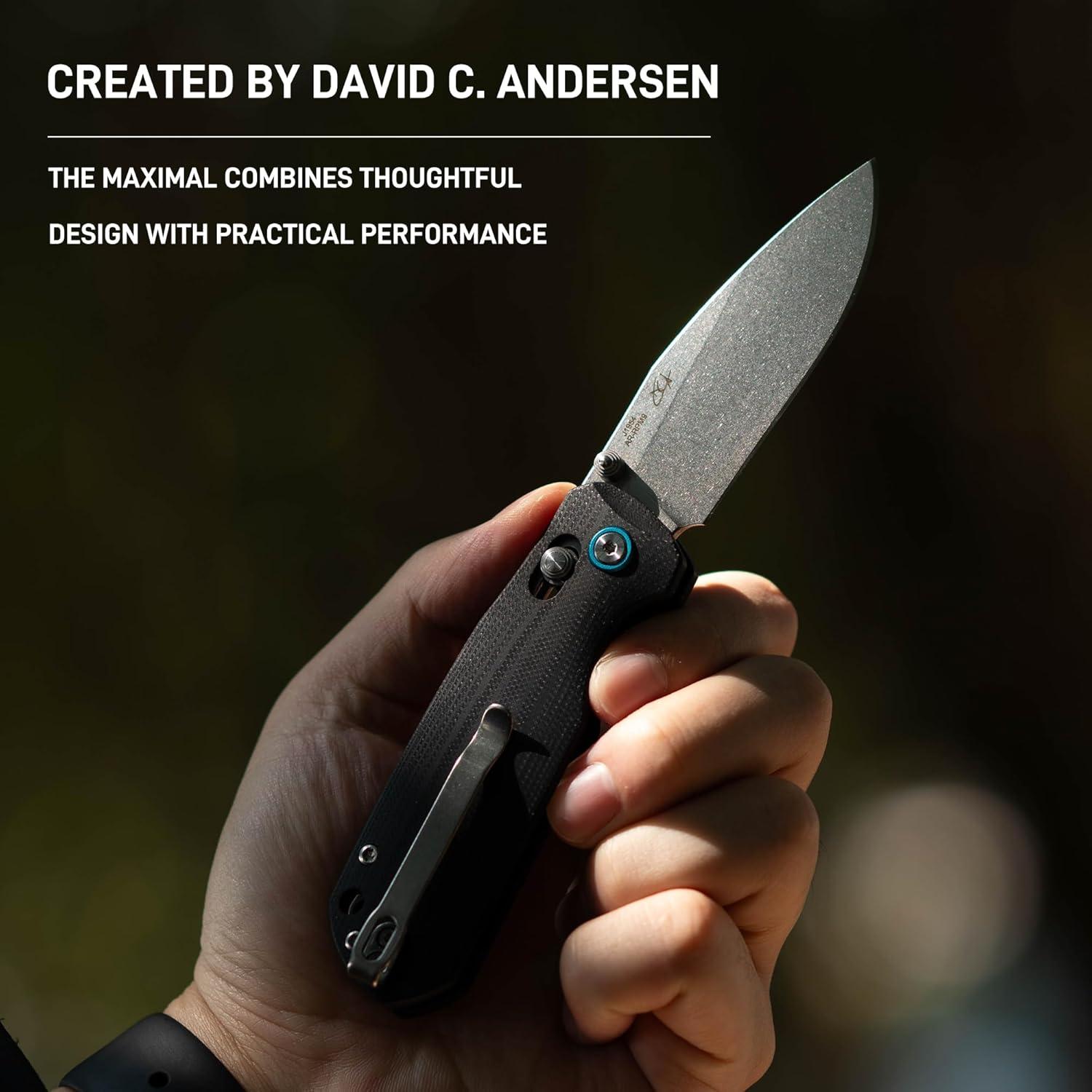 Cuchillo de Bolsillo CJRB Maximal 7.49 cm Acero AR-RPM9 Negro