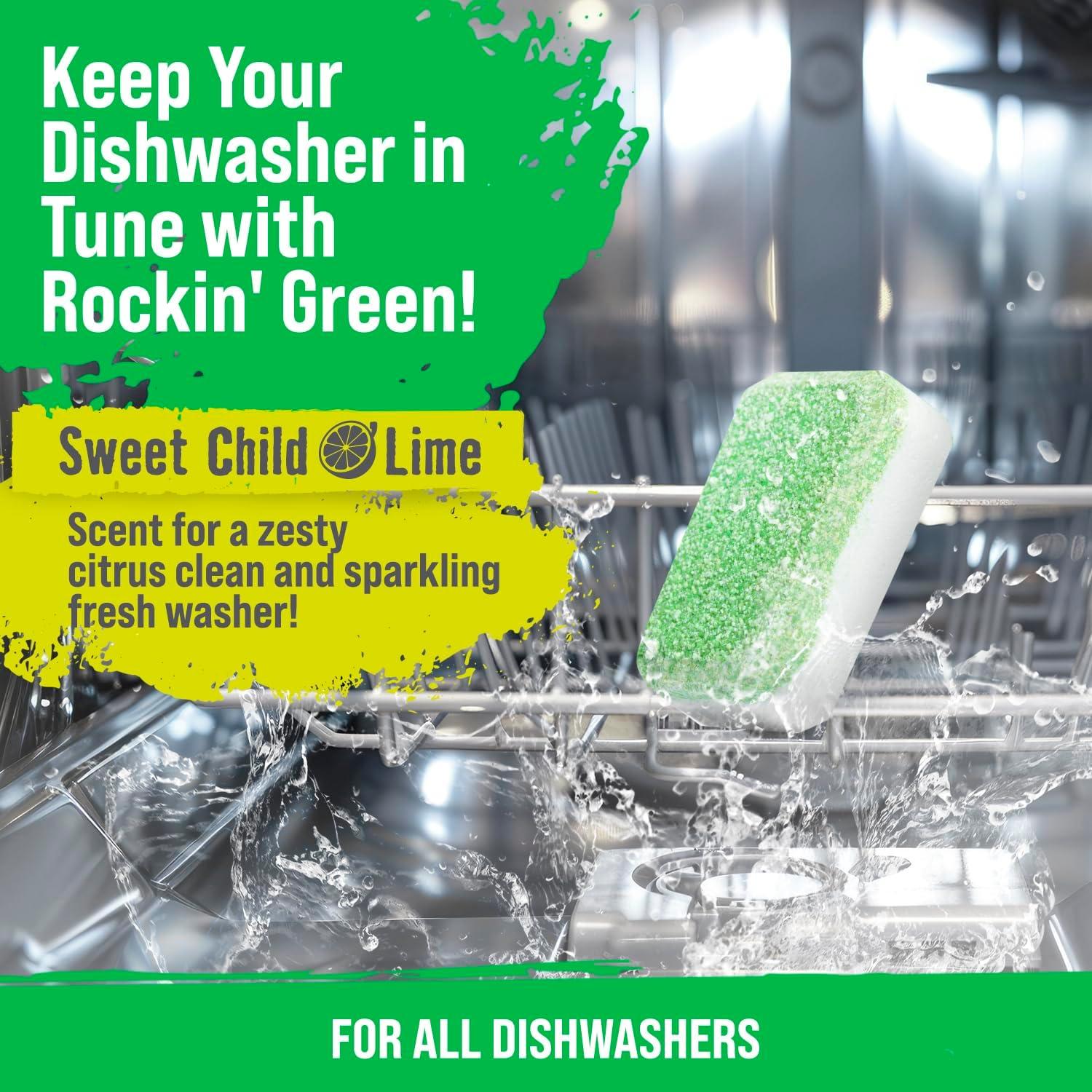 Tabletas Limpiadoras de Lavavajillas Rockin' Green - 8 Unidades