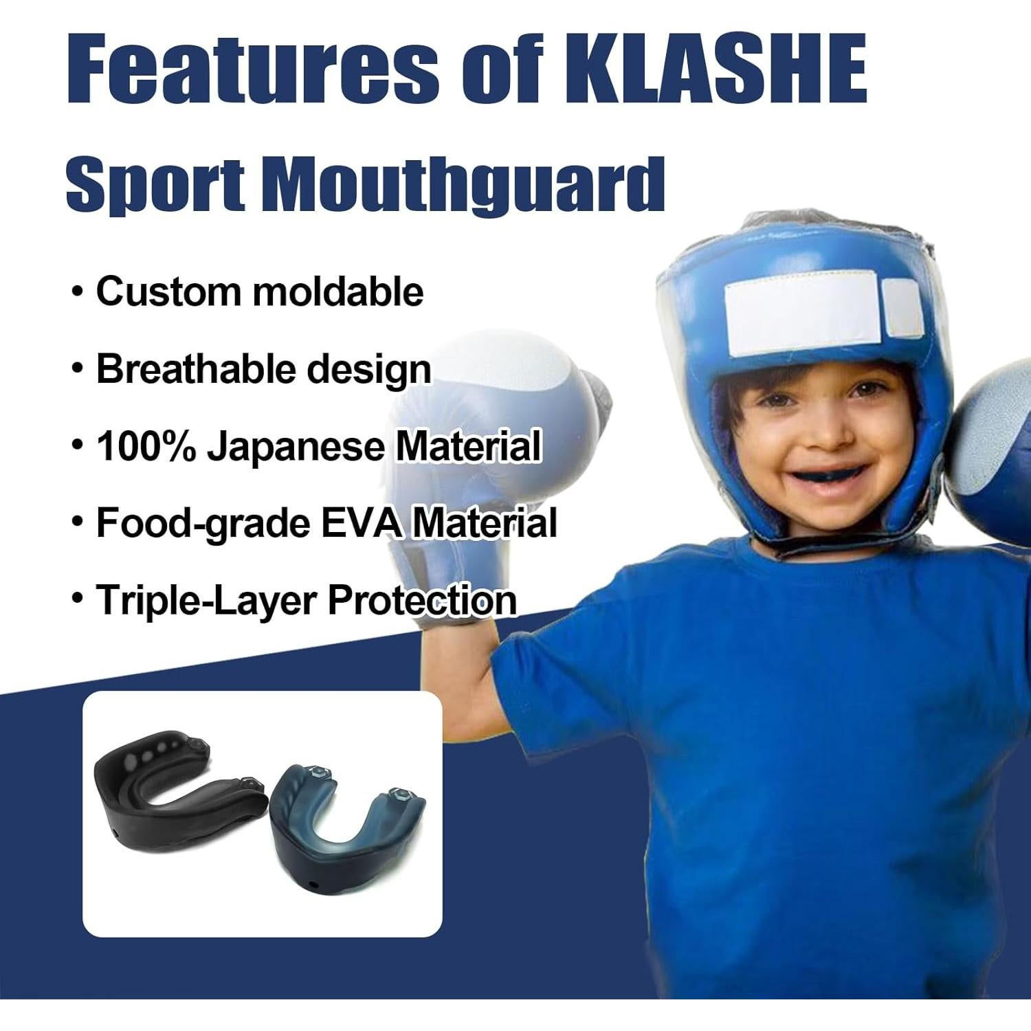 Protector Bucal Deportivo KLASHE para Niños 4-7 Años - Paquete de 2