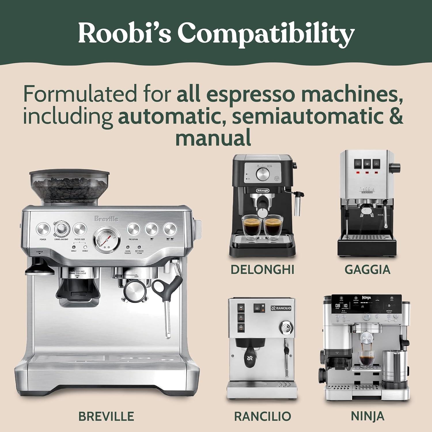 Tabletas de limpieza para máquina de espresso Roobi - 100 unidades