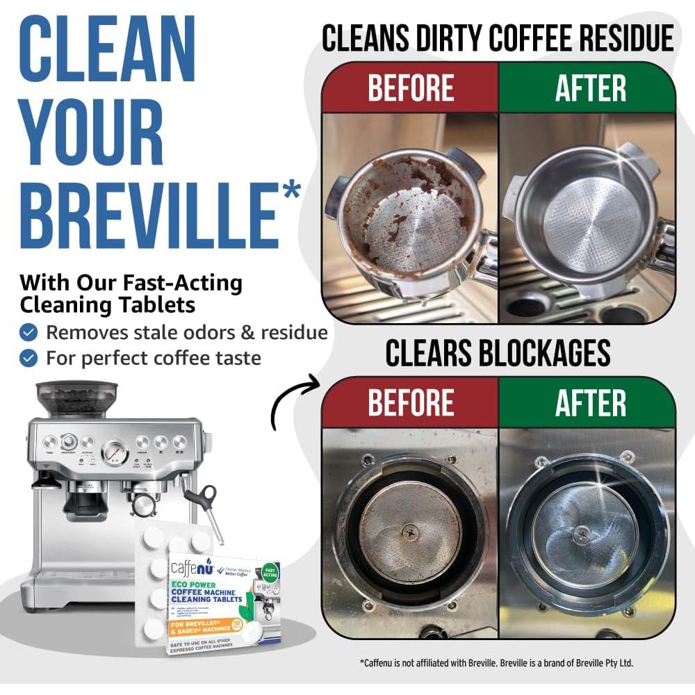 Tabletas de limpieza Caffenu para máquinas Breville 10x 19.94g