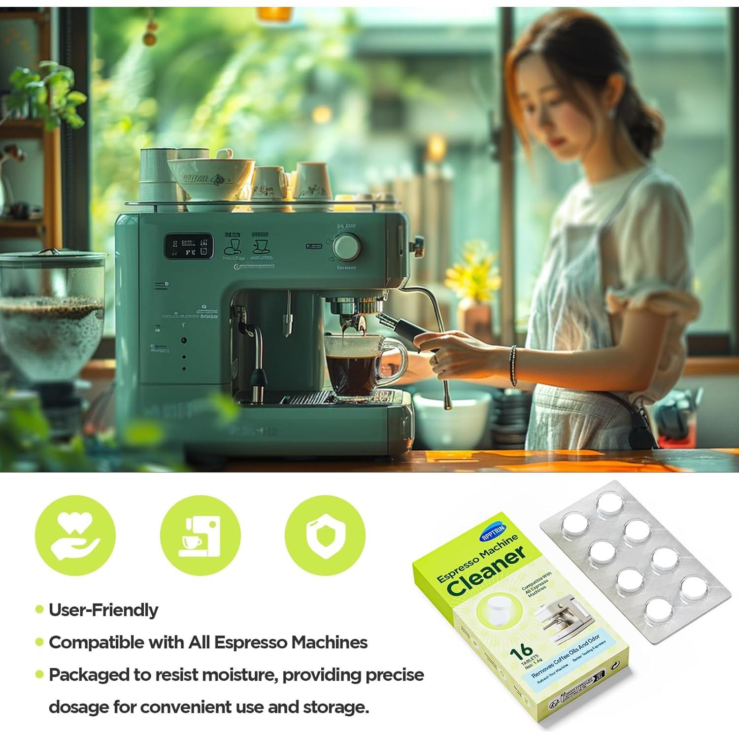 Tabletas de Limpieza APPTRIN para Máquina de Espresso - 16 Unidades