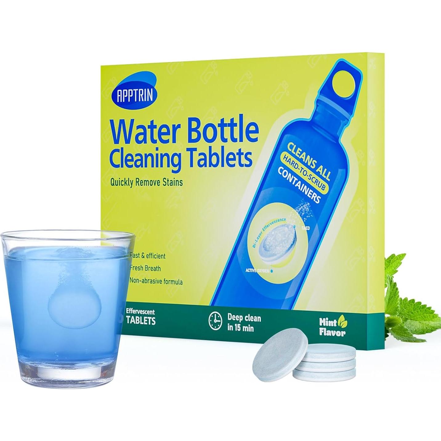 Tabletas de Limpieza APPTRIN para Botellas - Paquete de 36