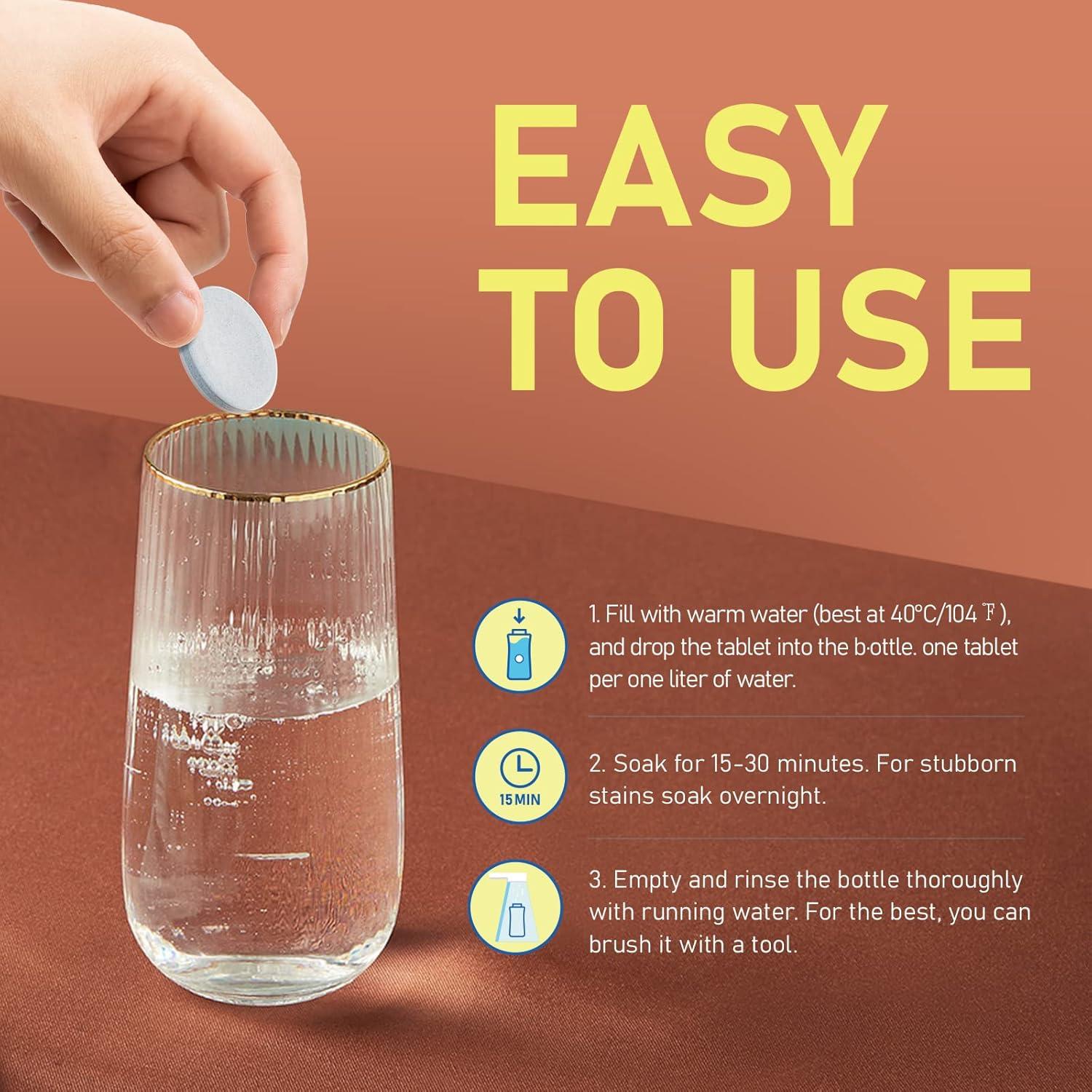 Tabletas de Limpieza APPTRIN para Botellas - Paquete de 36