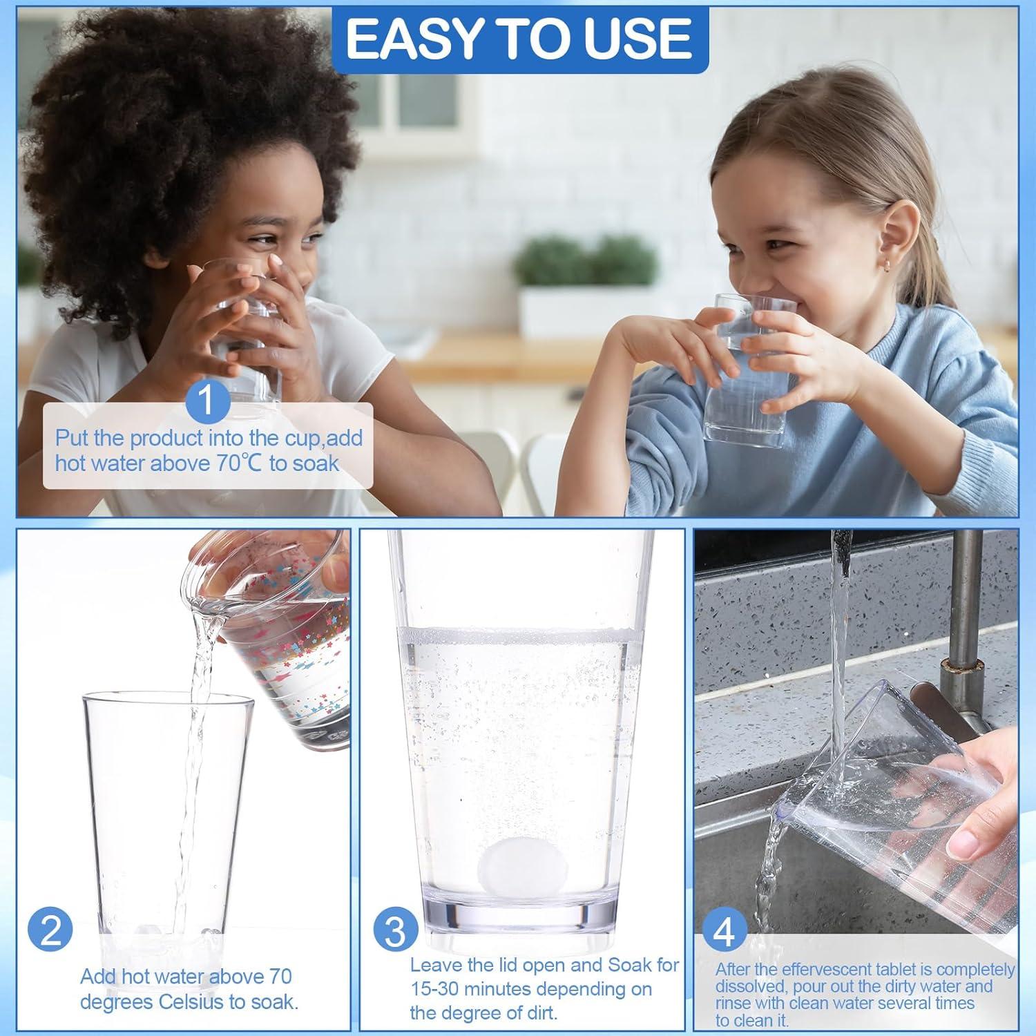 Paquete de 100 tabletas de limpieza Heigble para botellas