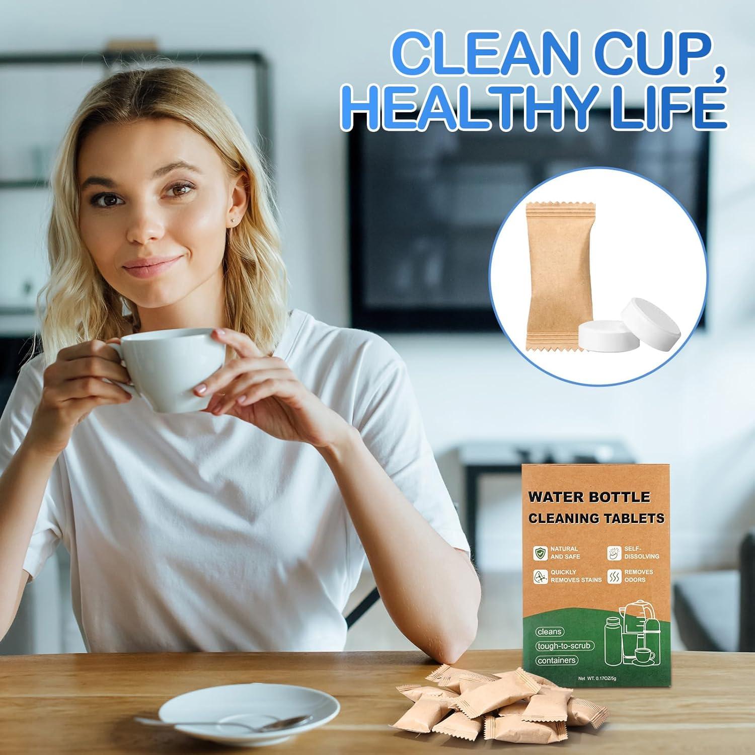 Paquete de 100 tabletas de limpieza Heigble para botellas