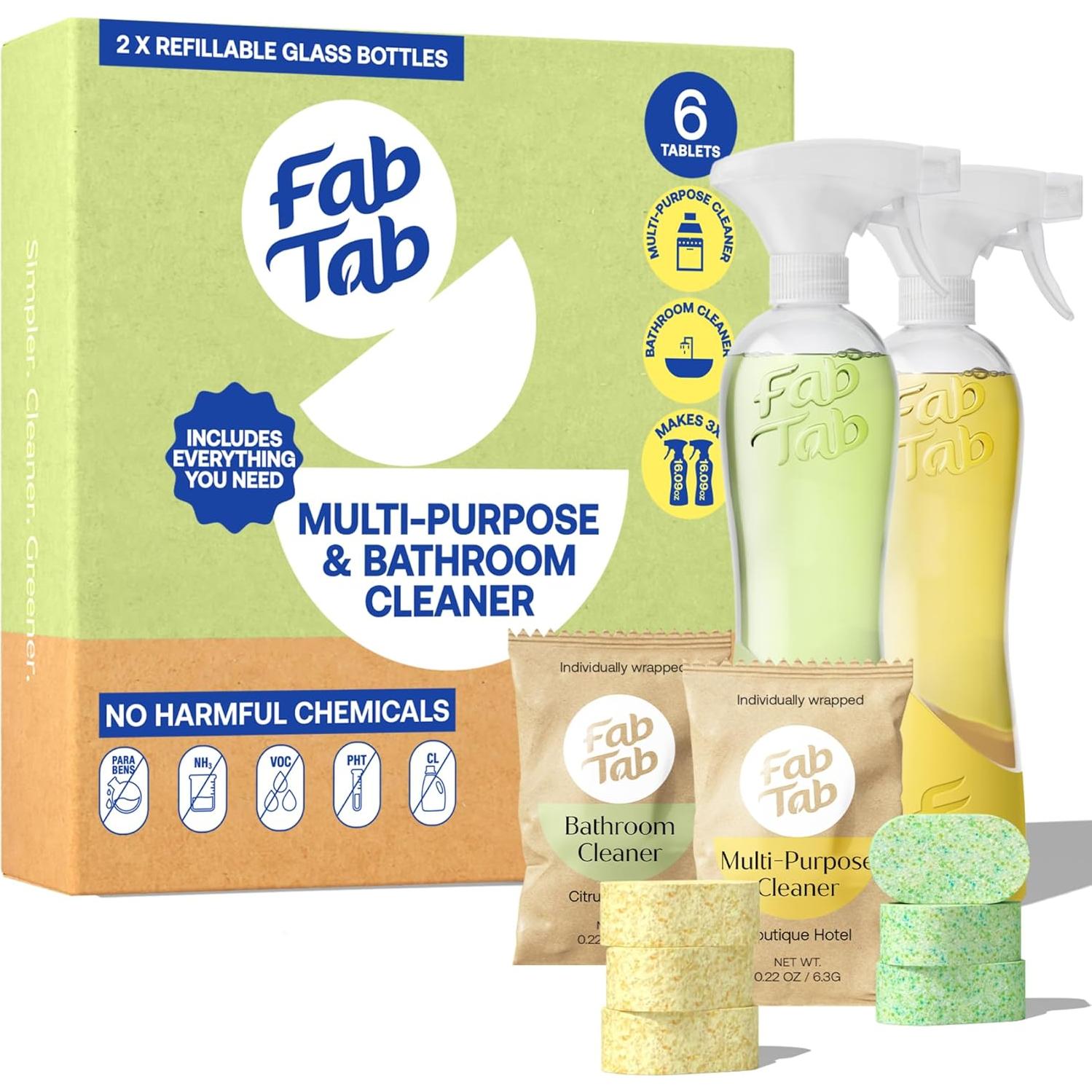 Limpiador Multiusos Fab Tab con 6 Tabletas Recarga Ecológicas