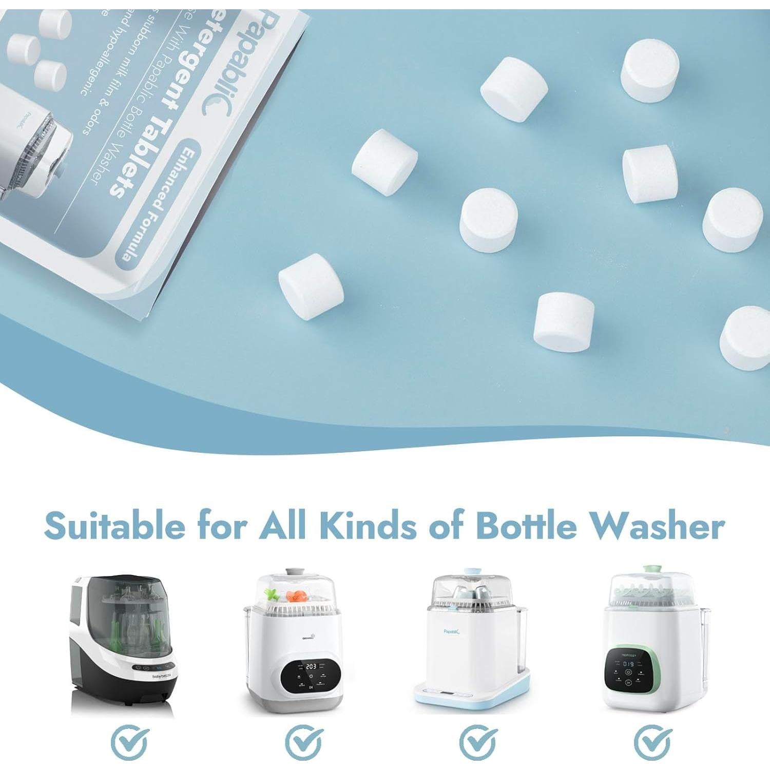 Tabletas de Jabón Detergente Papablic 60 Pcs para Biberones