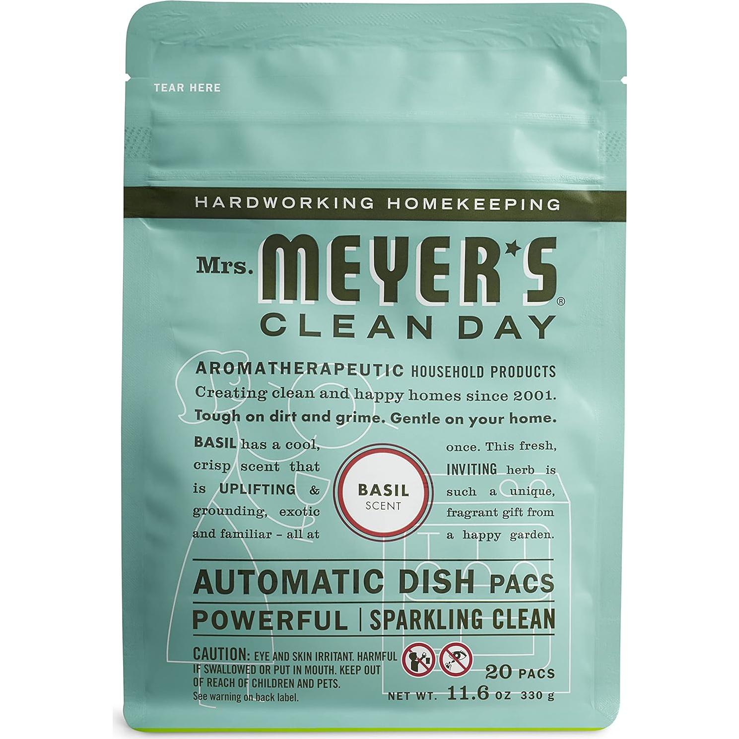 Paquetes de Lavavajillas Automáticos Mrs. Meyer's Albahaca 360g - 2 Pk