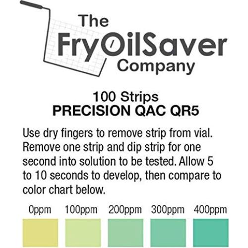 Kit de Prueba de Desinfectante FryOilSaver Co. 200 Tiras Cloro y Quat