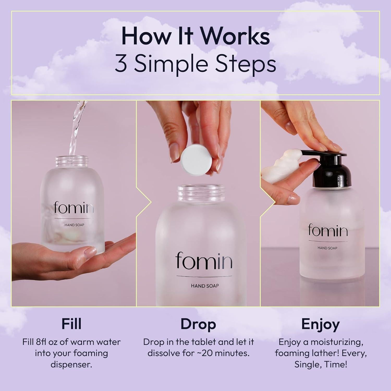 Tabletas de Jabón Espumoso FOMIN Magnolia Neroli - 16 Unidades