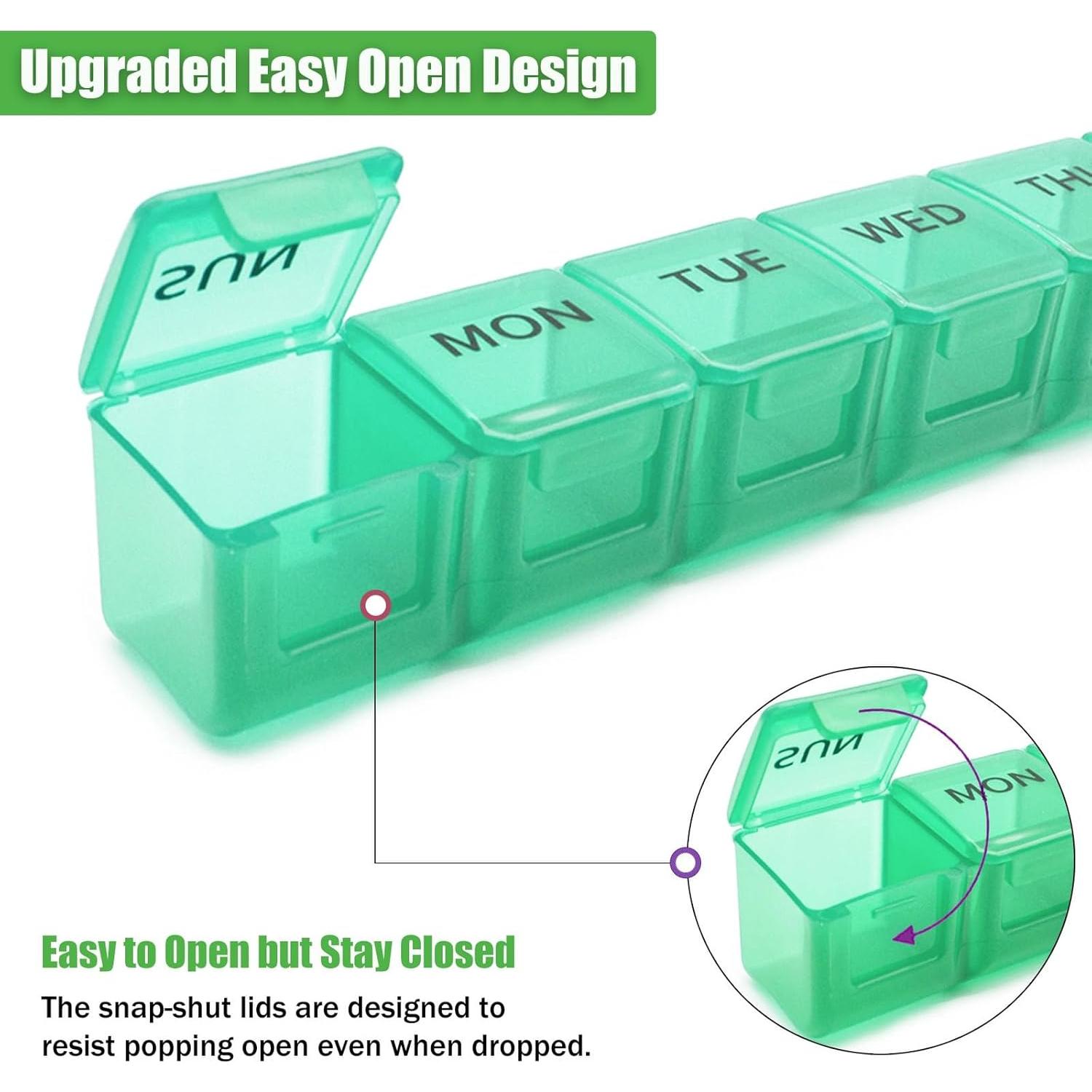 Organizador Semanal de Pastillas MODENGKONGJIAN 2 Piezas Rojo Verde