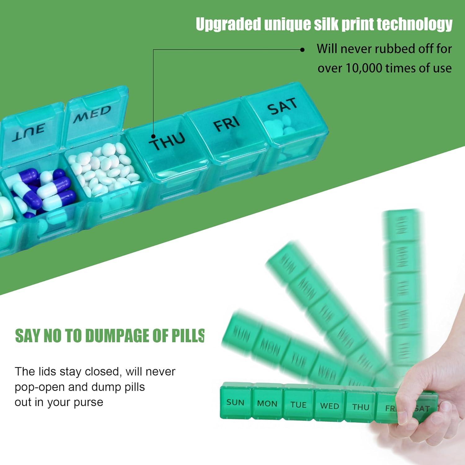 Organizador Semanal de Pastillas MODENGKONGJIAN 2 Piezas Rojo Verde