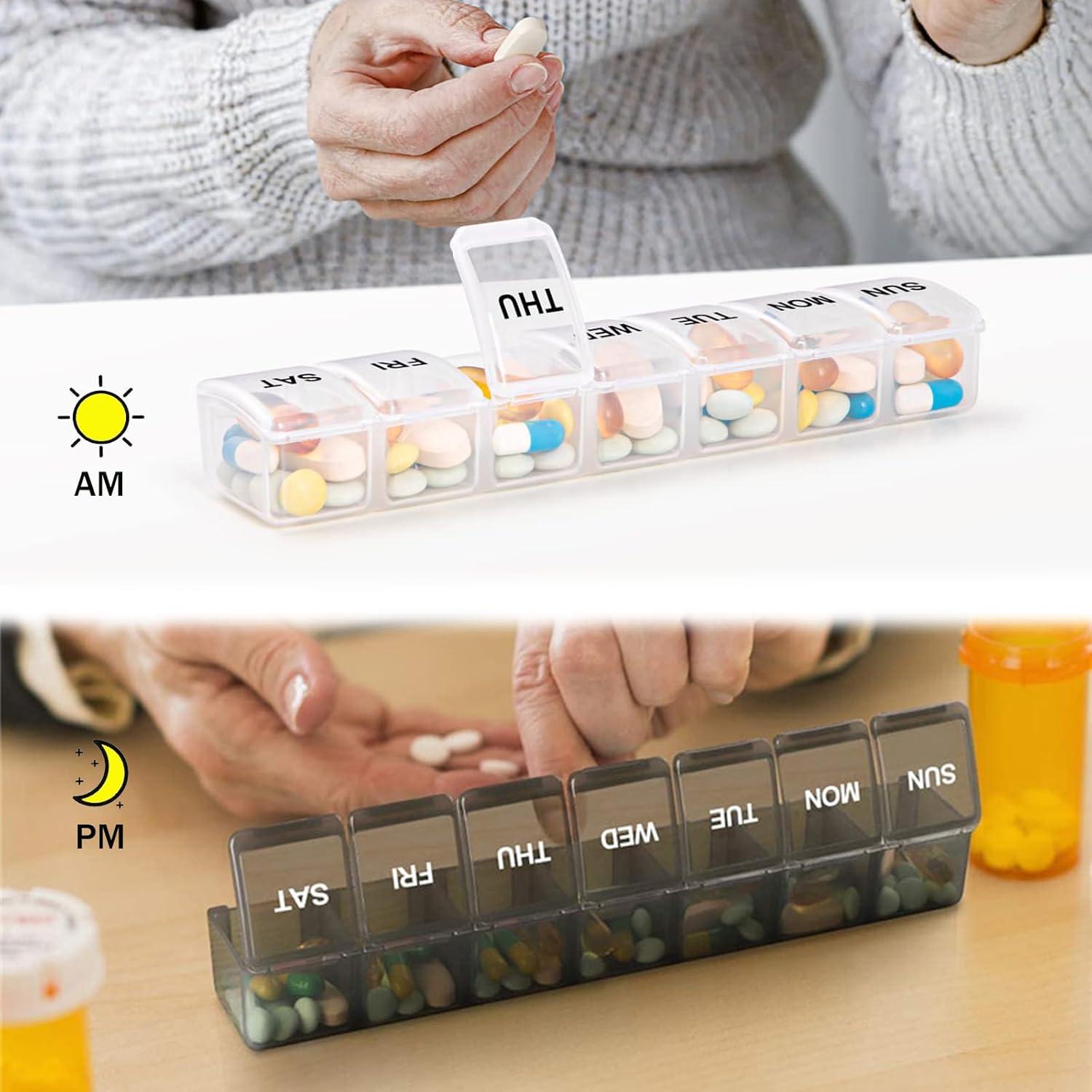 Organizador Semanal de Pastillas MODENGKONGJIAN 2 Piezas Rojo Verde