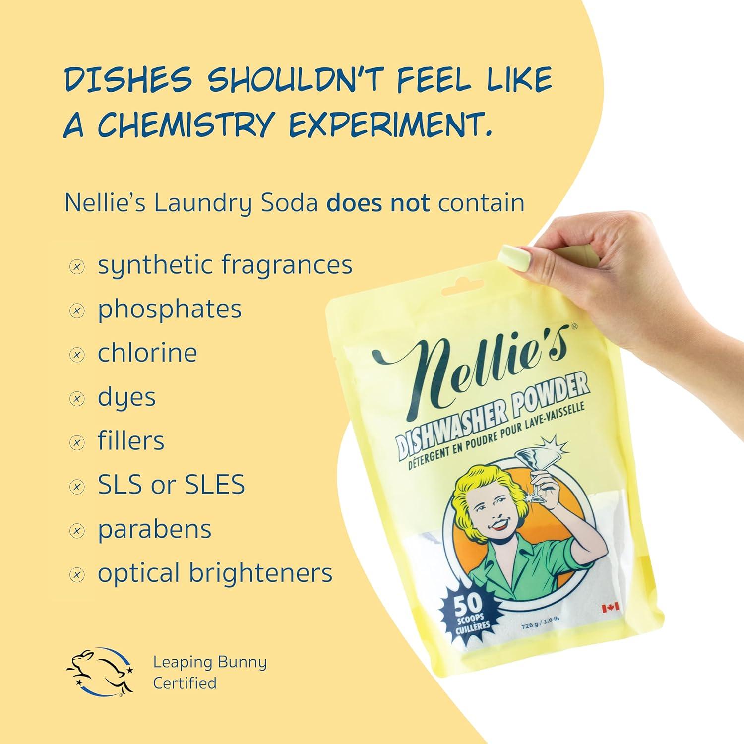 Detergente para Lavavajillas Nellie's - 50 Cargas - Ecológico