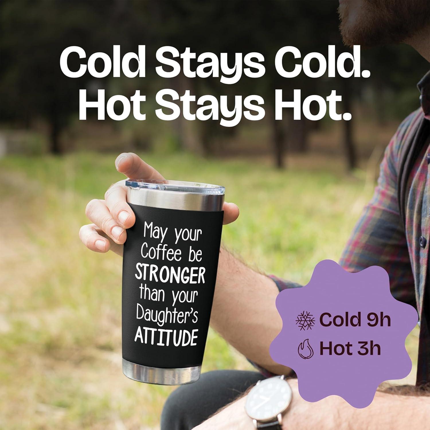 Vaso KLUBI 20oz Negro - Que Tu Café Sea Más Fuerte que Tu Hija