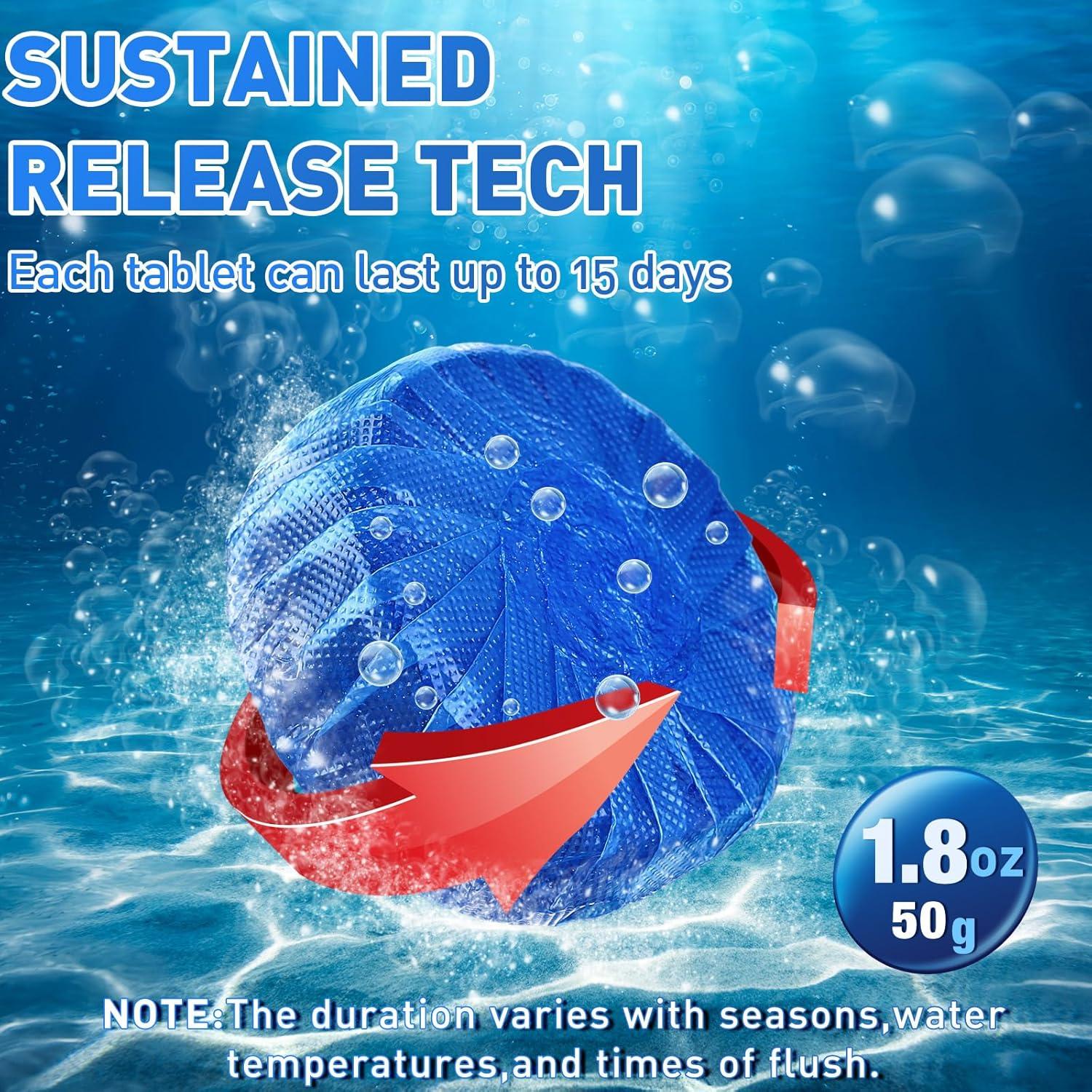 Tabletas Limpiadoras de Inodoro Qualirey 60 Unidades Azul