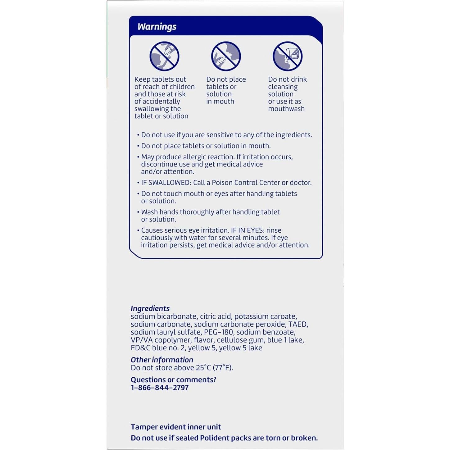 Polident Limpiador Antibacteriano para Aparatos Dentales 90 Tabletas