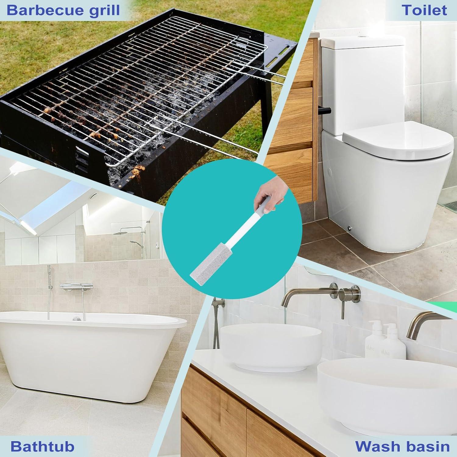 Paquete de 4 piedras pómex con mango Gnvop para inodoro