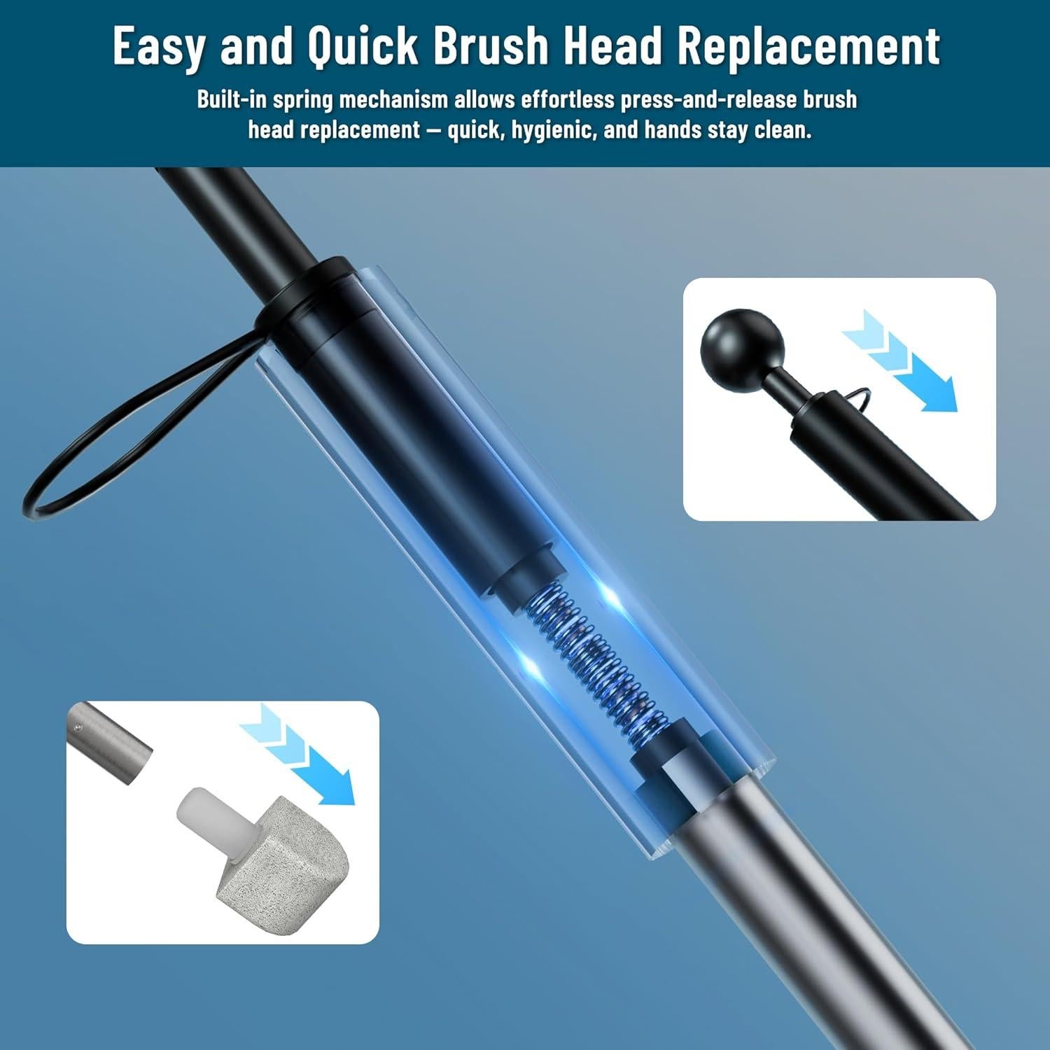 Limpiador de Inodoro YINGMORE con Mango y 8 Piezas de Pómez