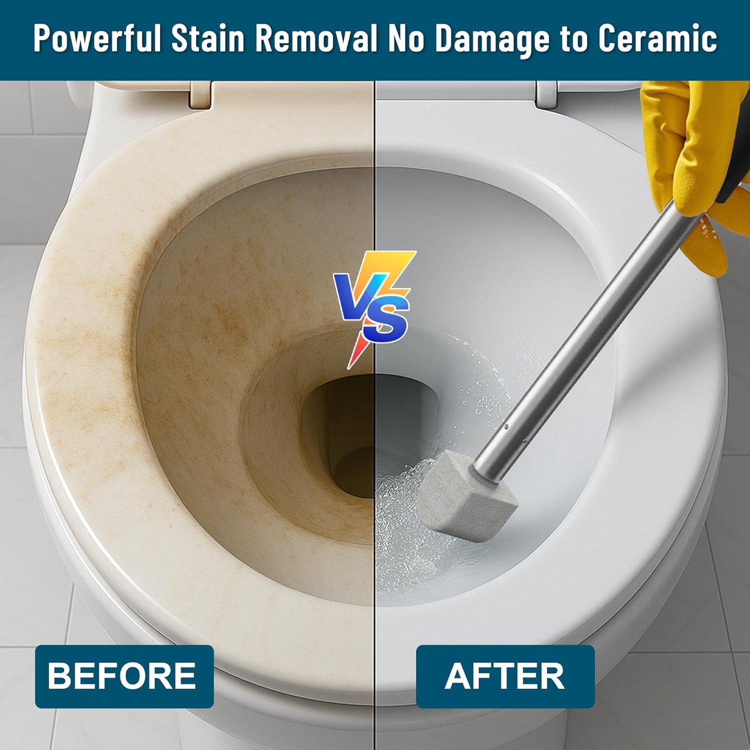 Limpiador de Inodoro YINGMORE con Mango y 8 Piezas de Pómez