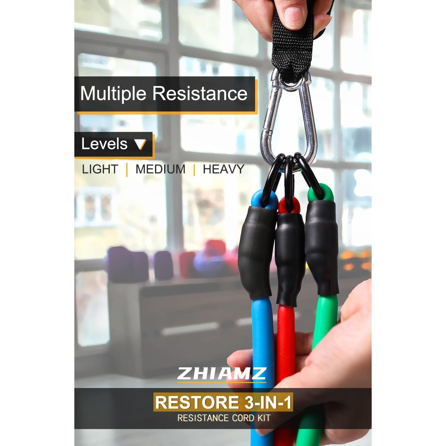 Bandas de Resistencia Zhiamz con Mangos - 40.8kg, Antideslizante