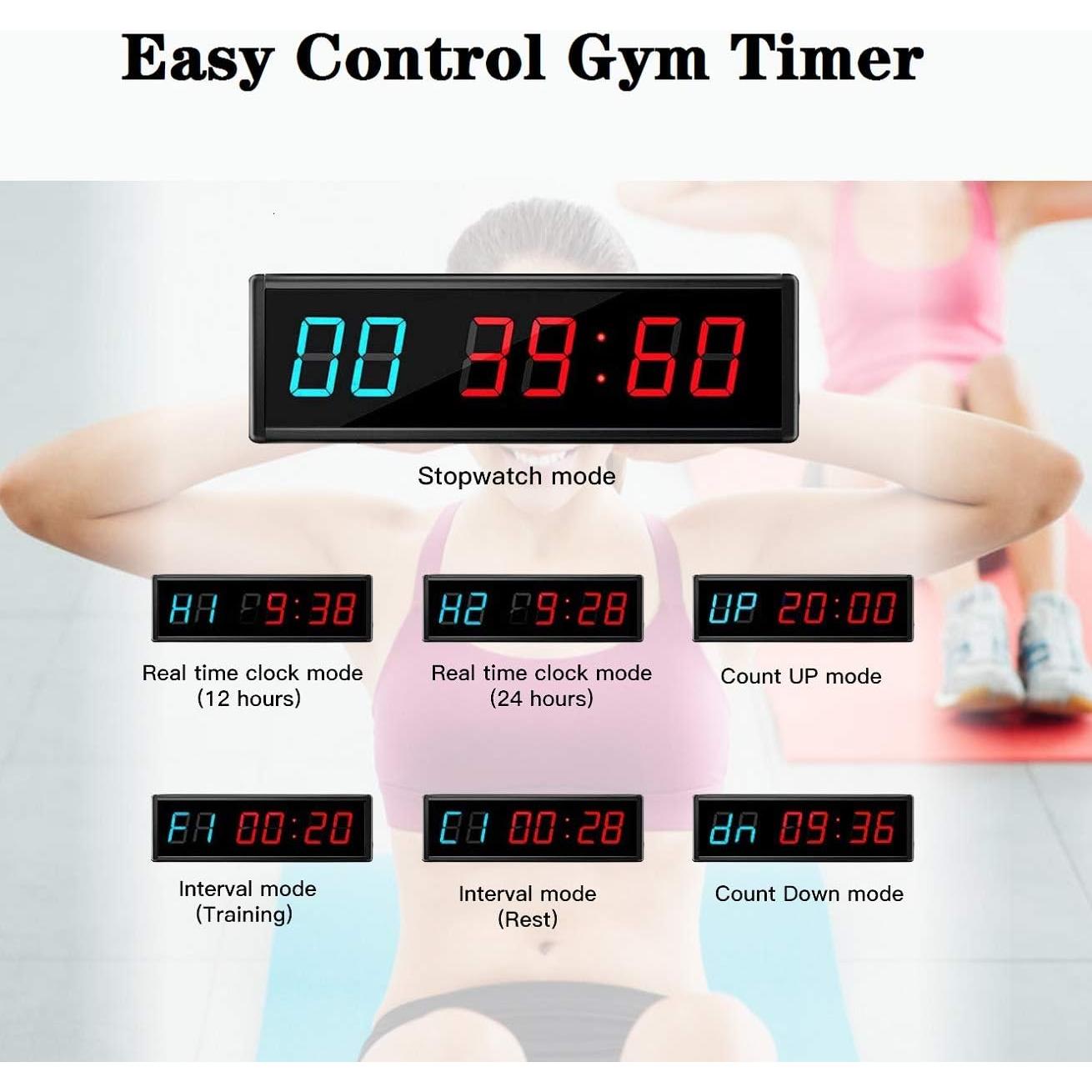 Temporizador Digital de Gimnasio Ledbrigym 3.81 cm Control Remoto