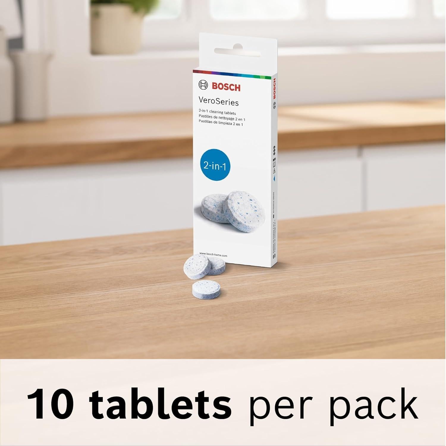 Tabletas de limpieza Bosch TCZ8001, 10 unidades para espresso