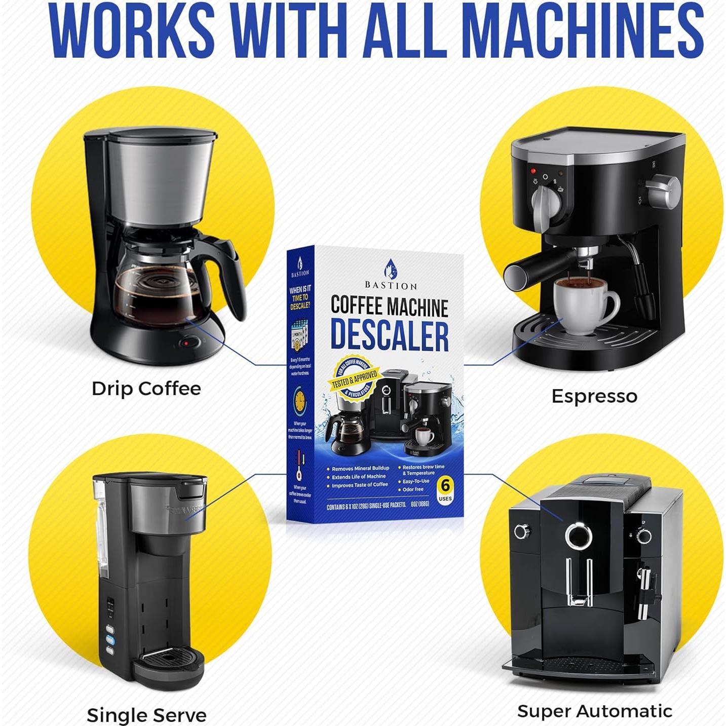 Limpiador Desincrustante para Cafeteras Bastion 6 Usos