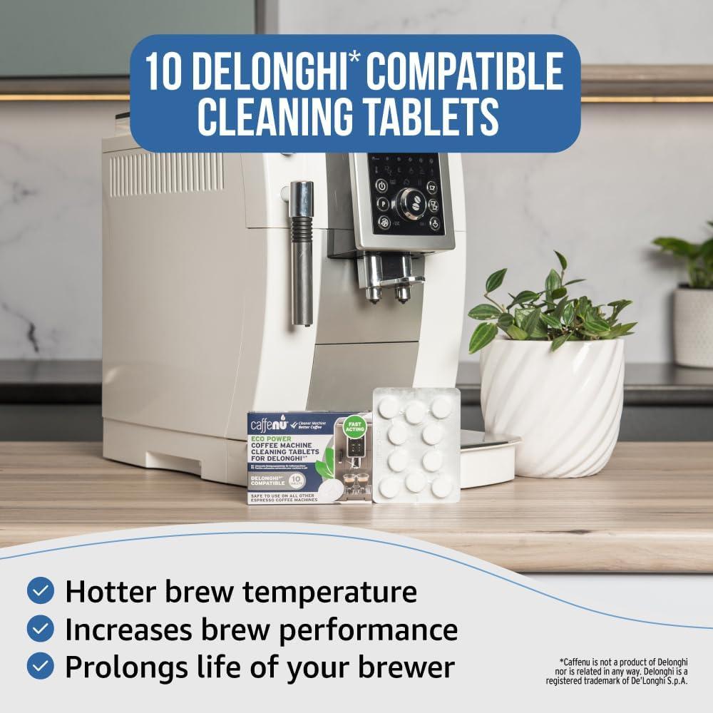 Tabletas de Limpieza Caffenu para Cafeteras Delonghi - 10 Unidades