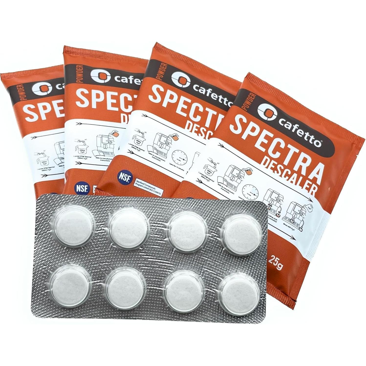 Paquete de limpieza Cafetto Cino Cleano 8 tabletas y 4 sachets