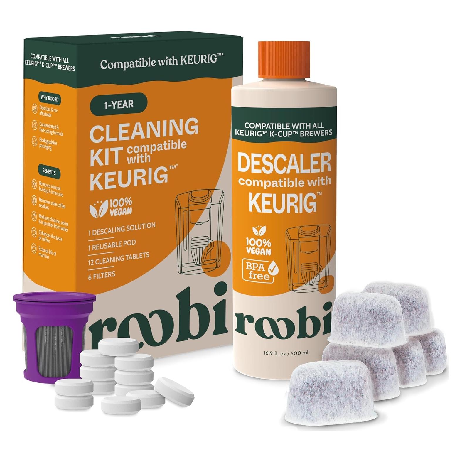 Kit de Descalcificación y Limpieza Roobi para Keurig - 1 Año