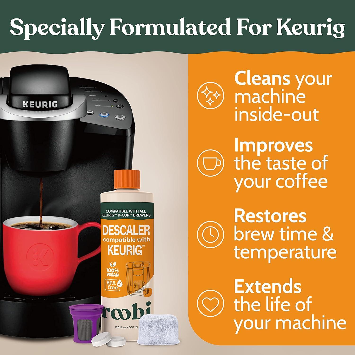 Kit de Descalcificación y Limpieza Roobi para Keurig - 1 Año