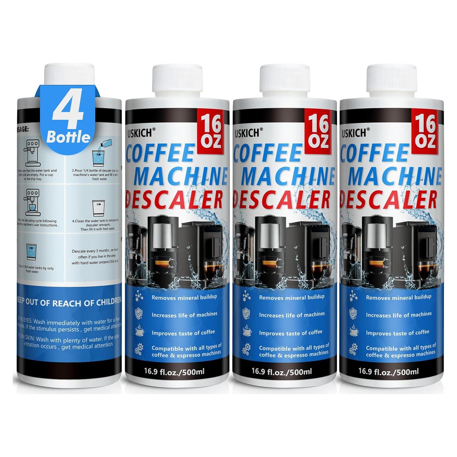 Limpiadores Desincrustantes USKICH para Cafeteras - 4 Botellas