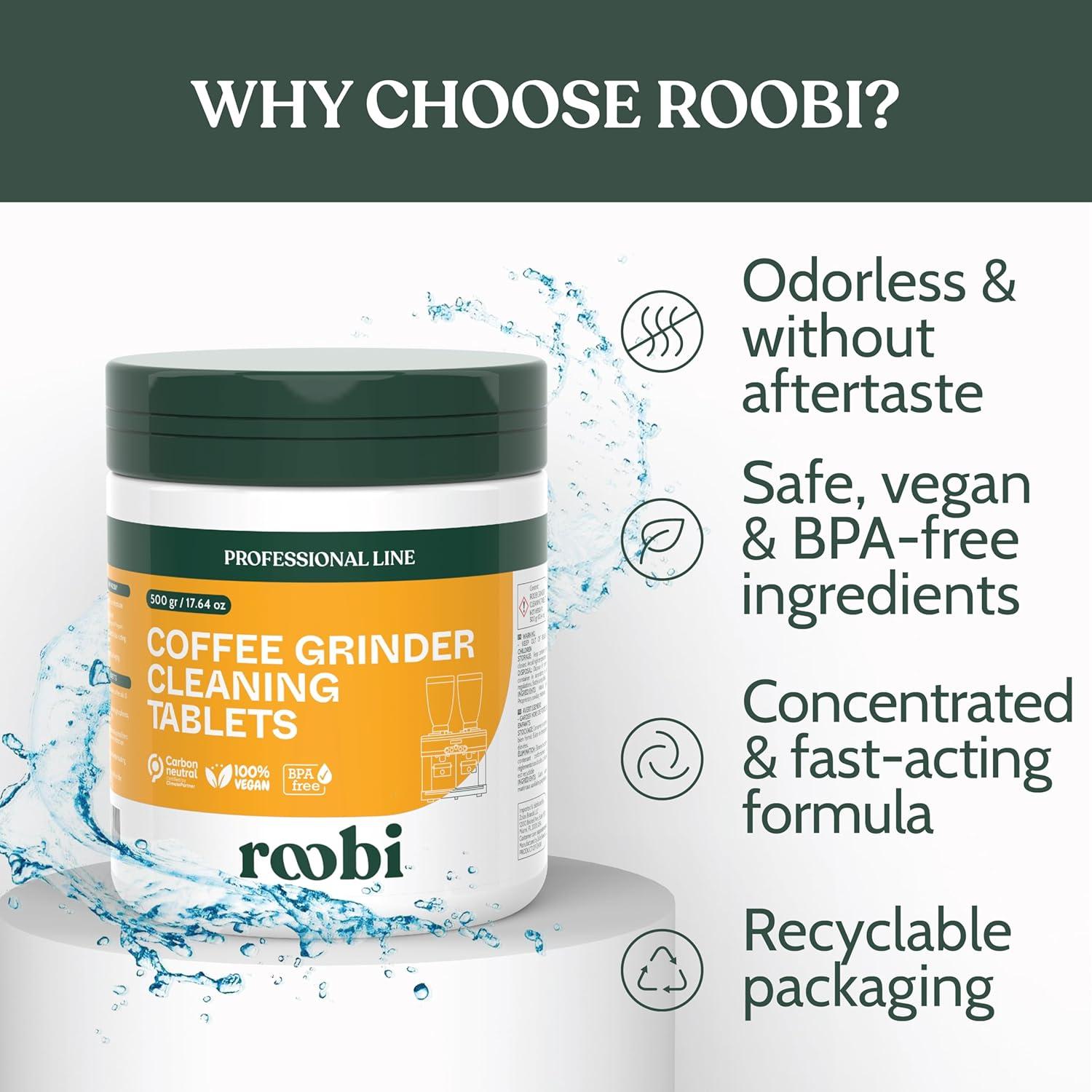 Tabletas de Limpieza para Molinillos de Café Roobi 500g